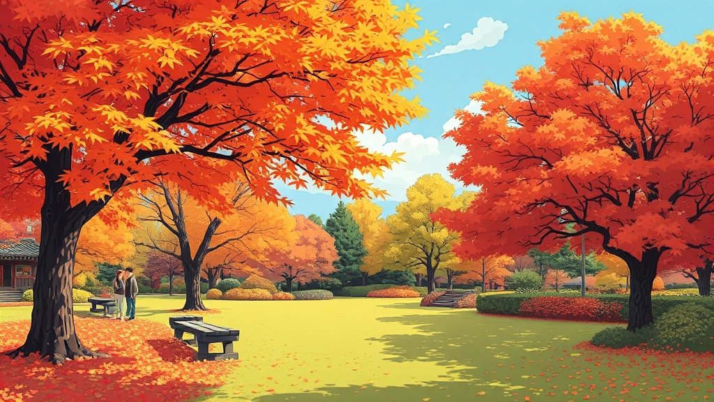 2025년 단풍 시기 예측 (cartoon 스타일)