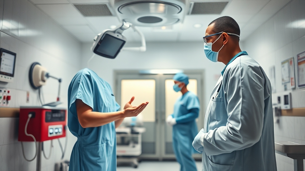 응급의료 인프라 및 의료진 지원 (realistic 스타일)