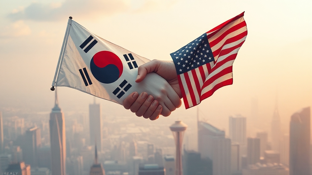 한미 동맹 강화: 중요성과 미래 방향 (watercolor 스타일)