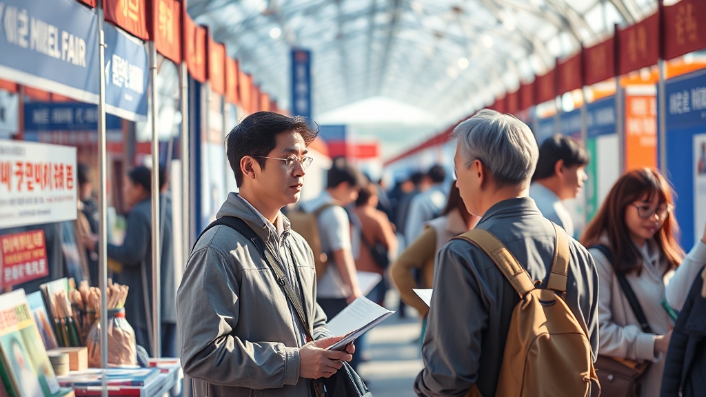 박람회 성과 및 향후 계획 (realistic 스타일)