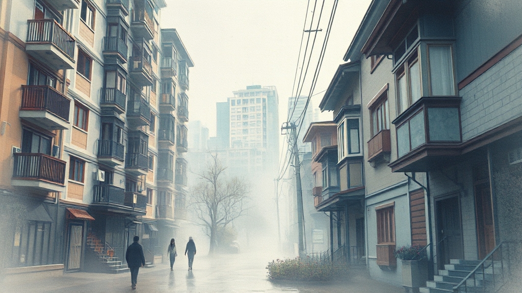 초양극화의 사회적 파장: 계층 간 격차 확대 (watercolor 스타일)