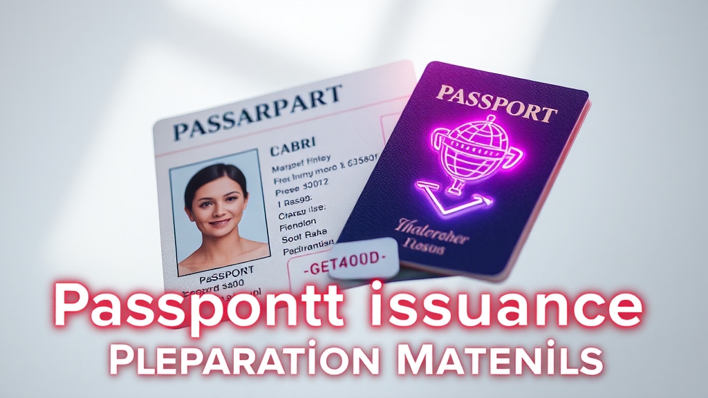 전자 여권 발급 준비물 (realistic 스타일)