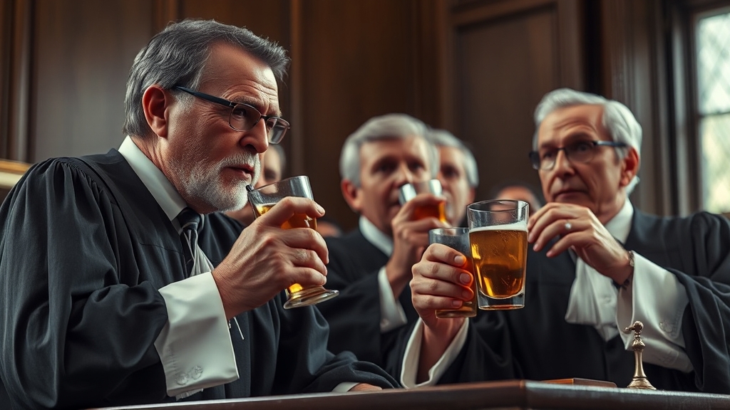 근무시간 중 음주 소동 (realistic 스타일)