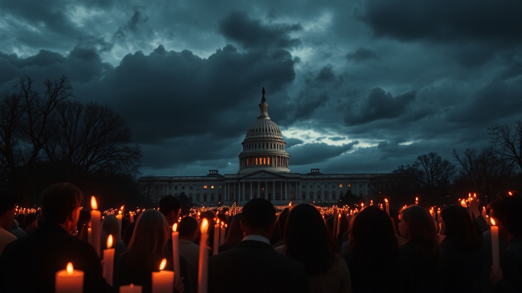 유가족의 절절한 외침 (realistic 스타일)