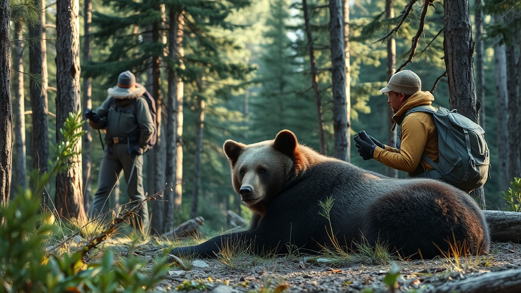 곰 마주침, 어떻게 대처해야 할까? (realistic 스타일)