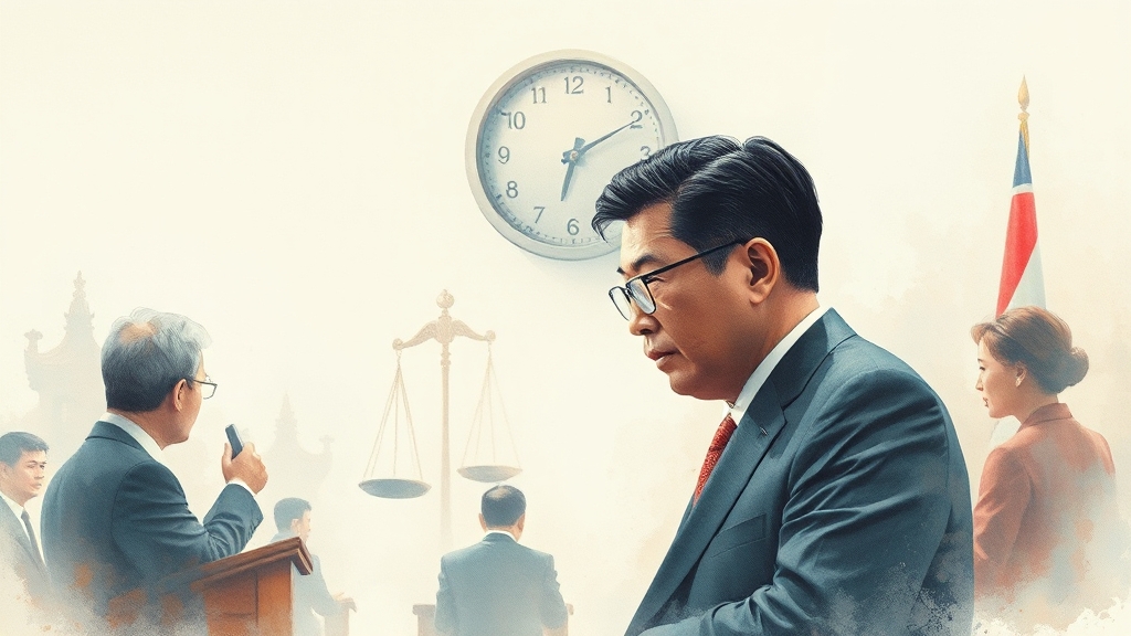 재판중지법, 무엇이 문제인가? (watercolor 스타일)