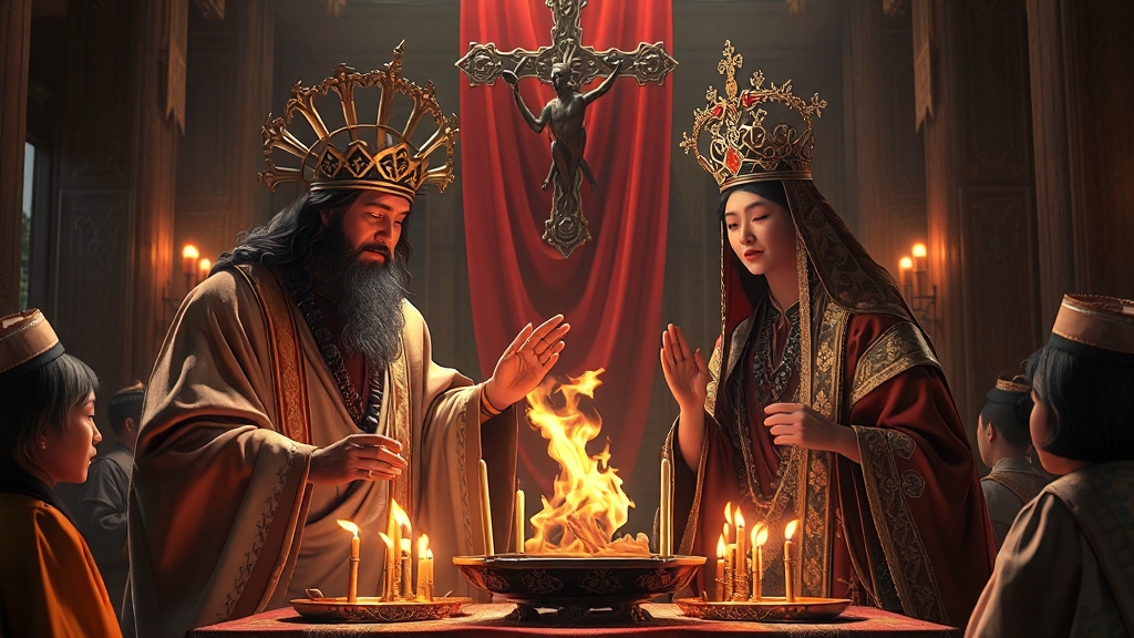 안증회 연혁 및 교주 분석 (realistic 스타일)