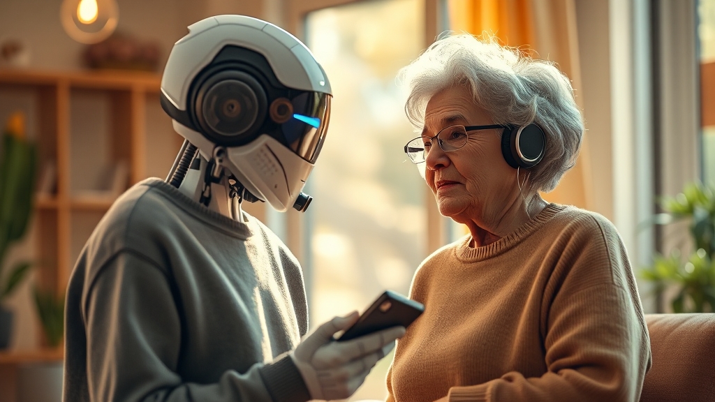 복지 서비스 디지털 전환 (realistic 스타일)