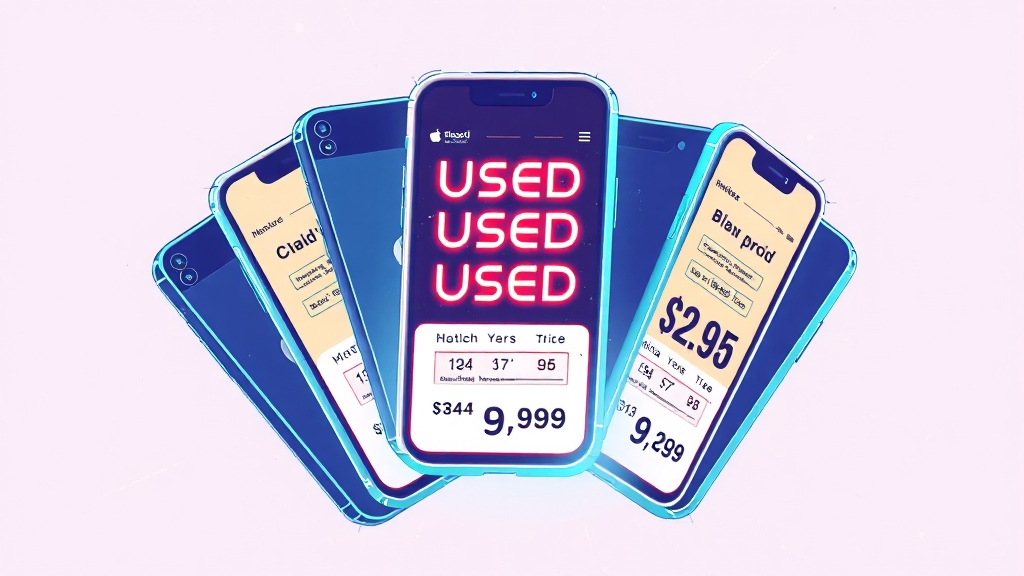 아이폰 중고 시세 완벽 가이드: 구매/판매 꿀팁, 주의사항, 모델별 시세 정보 5 아이폰 모델별 중고 시세 한눈에 보기 (illustration 스타일)