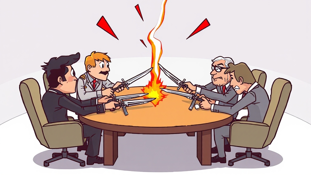 검찰 내부 갈등 심화 (cartoon 스타일)