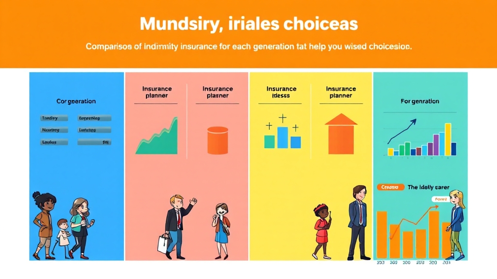 세대별 실손보험 비교분석 (cartoon 스타일)