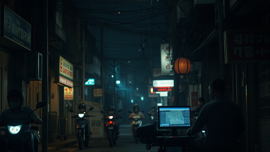 캄보디아 범죄 근절 노력과 과제 (realistic 스타일)