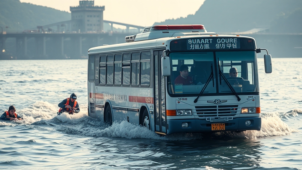 구조 과정 및 승객 안전 (realistic 스타일)