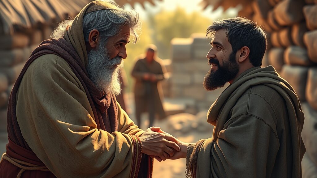 법의 유래, 성경 속 이야기 (realistic 스타일)