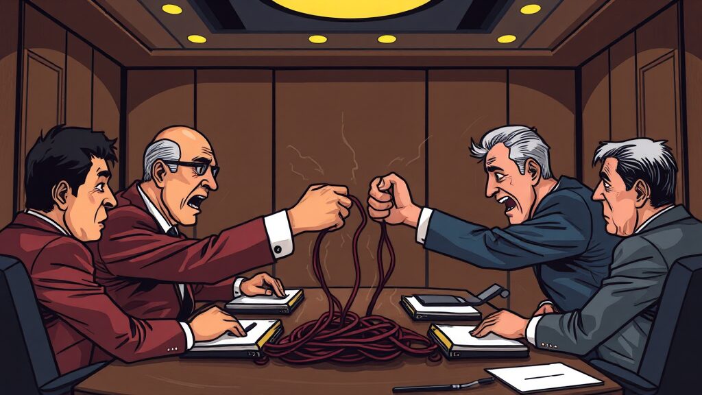 국정조사 협상 결렬, 왜? (cartoon 스타일)