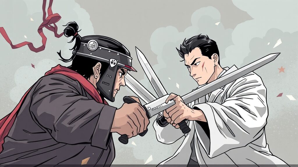 국힘 vs 민주, 무엇을 원하나? (illustration 스타일)