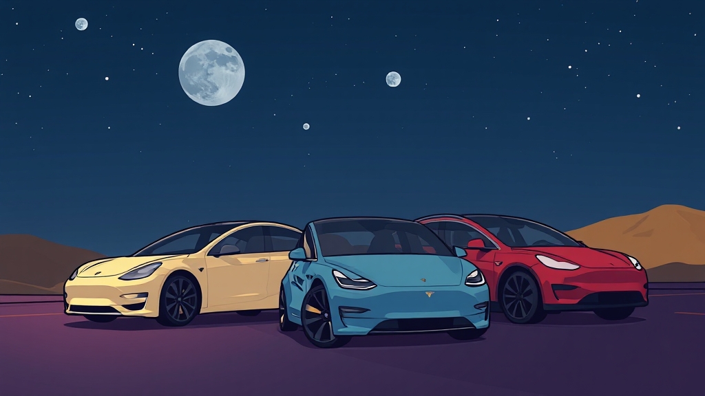 테슬라 모델별 특징 비교 (cartoon 스타일)