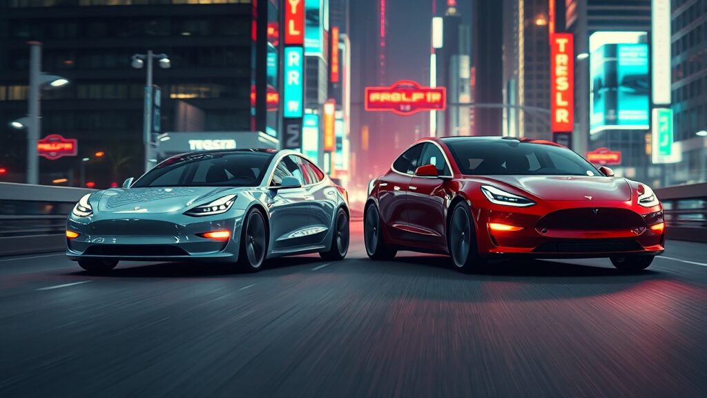 테슬라 모델별 가격 및 제원 비교 (realistic 스타일)