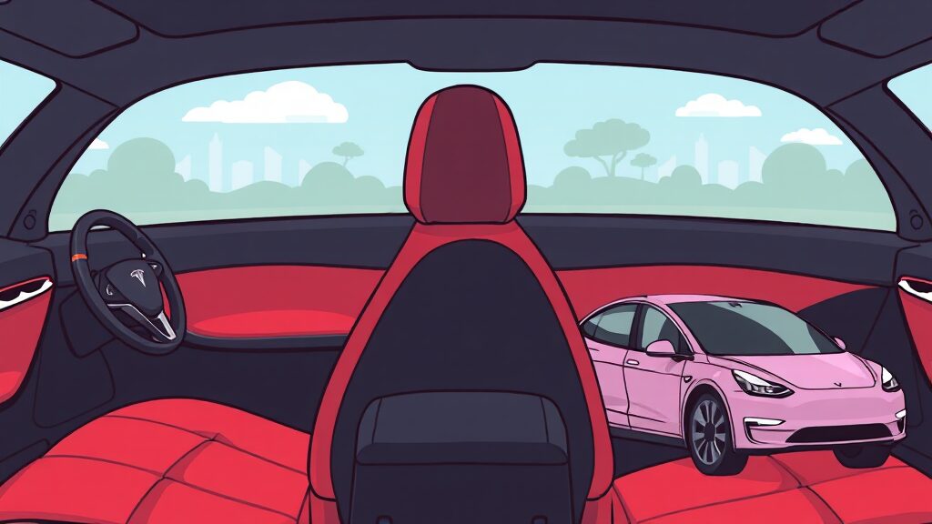 테슬라 모델별 승차감 비교 분석 (cartoon 스타일)