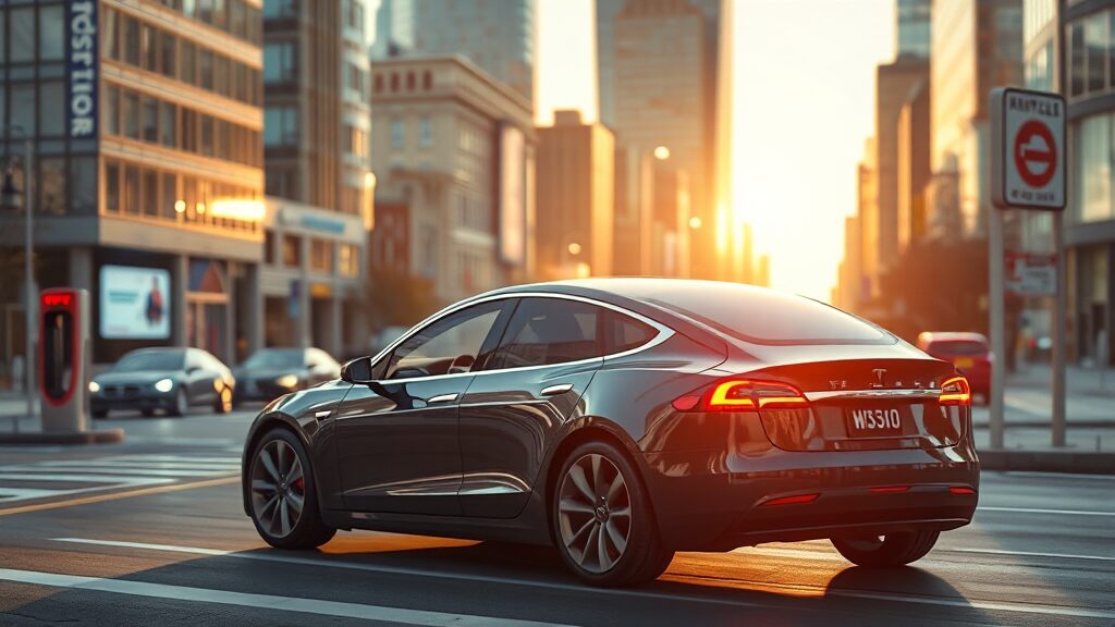 테슬라 기술 혁신 및 안전 기능 비교 (realistic 스타일)