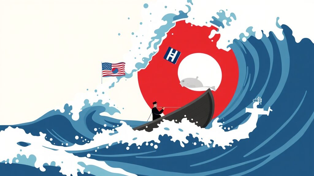 한국의 대응, 어떻게 해야 할까요? (illustration 스타일)