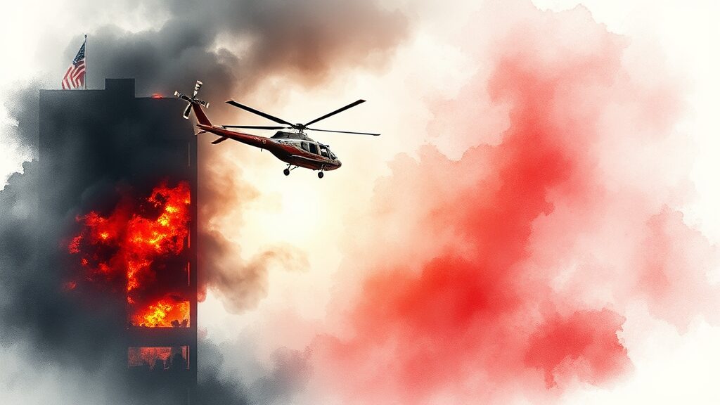 인명 피해 및 구조 활동 (watercolor 스타일)