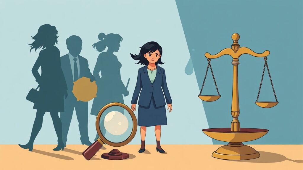 주요 관련 인물과 혐의 (cartoon 스타일)