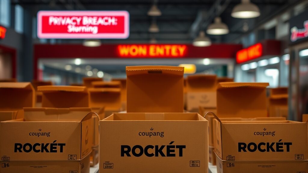 쿠팡 개인정보 유출 개요 (realistic 스타일)