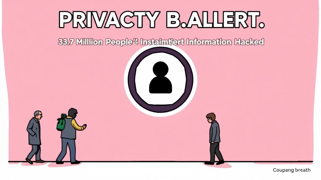 개인정보 유출 원인과 파장 (cartoon 스타일)