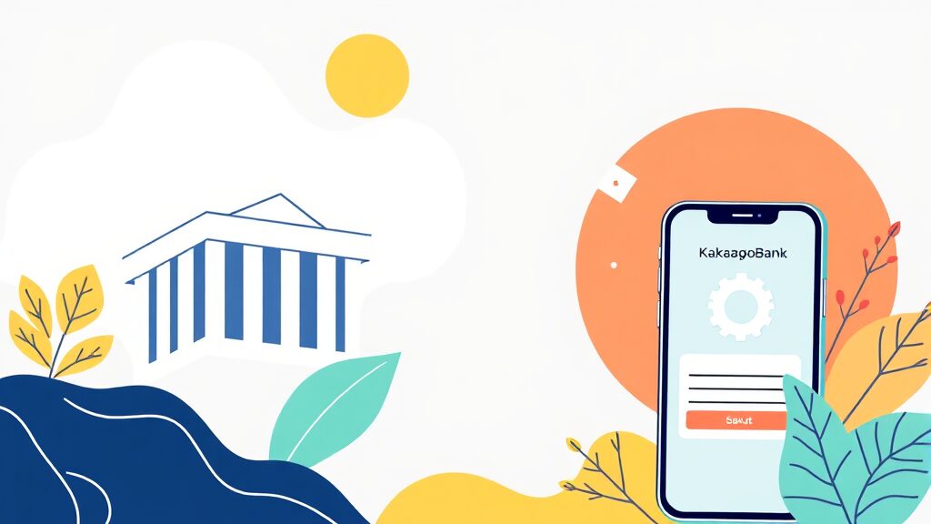 카카오뱅크 통장사본 발급 완벽 가이드: 앱에서 PDF 저장까지 3 앱 실행 및 계좌 선택 (illustration 스타일)