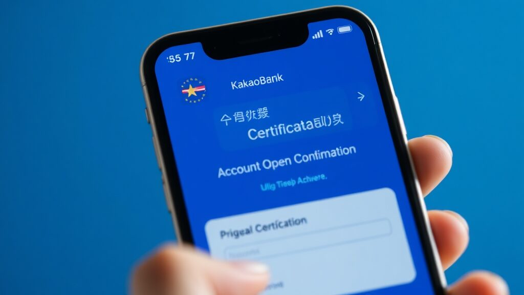 카카오뱅크 통장사본 발급 완벽 가이드: 앱에서 PDF 저장까지 8 계좌개설확인서 발급 (realistic 스타일)
