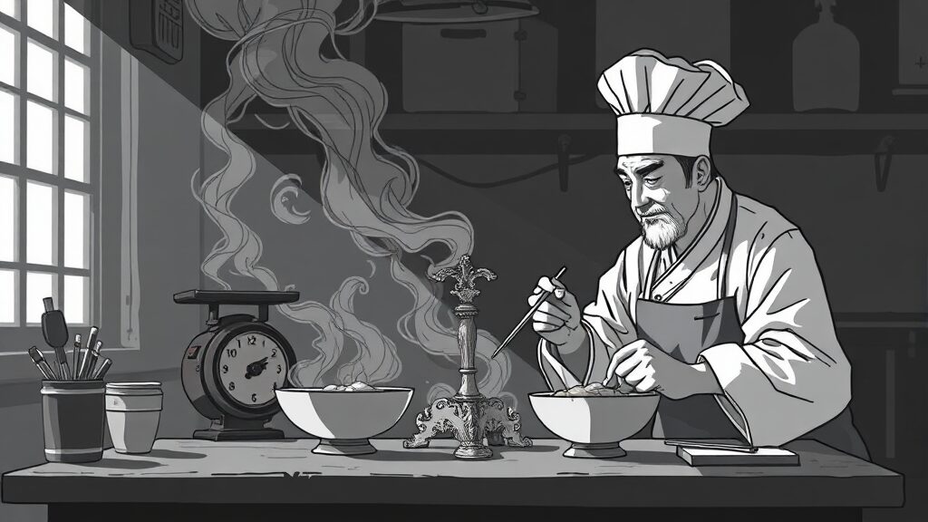 흑백요리사 시즌2: 셰프들의 불꽃 튀는 요리 전쟁! 정보 총정리 8 논란 및 이슈: 방송 연기, 원산지 표기 문제 (illustration 스타일)