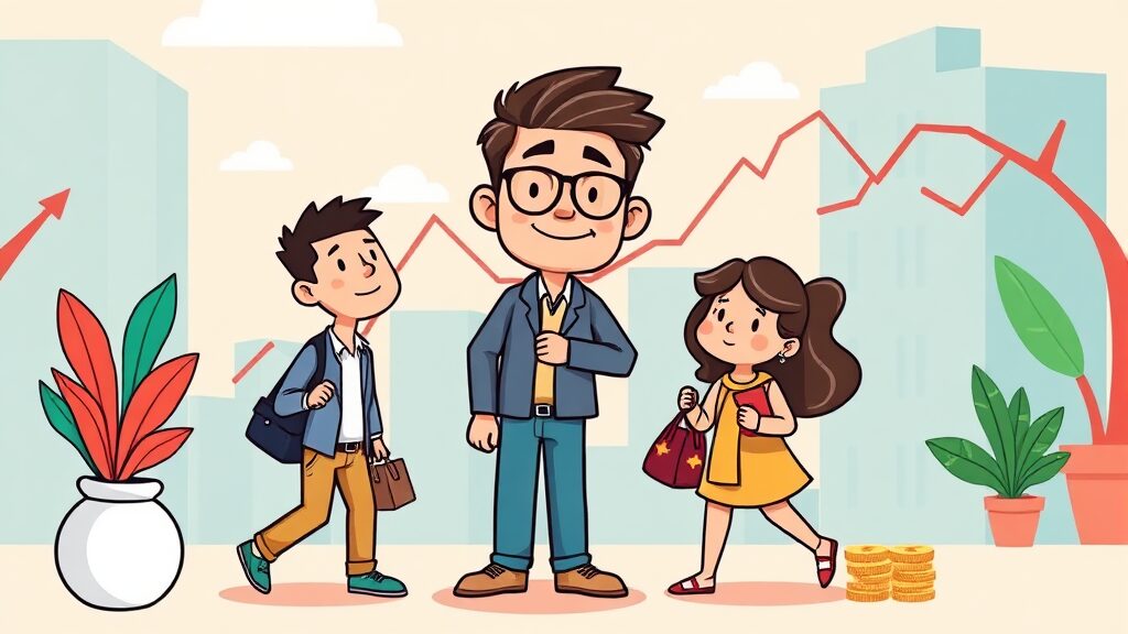 개인의 환율 변동 대응 전략 (cartoon 스타일)