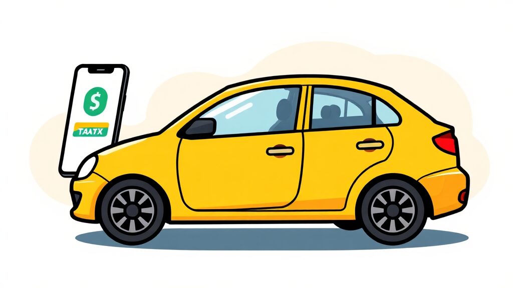 위택스 자동차세 납부 방법 (cartoon 스타일)