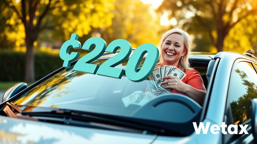 자동차세 연납 할인 혜택 (realistic 스타일)