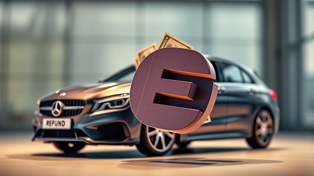 자동차세 환급 발생 이유 및 신청 (realistic 스타일)