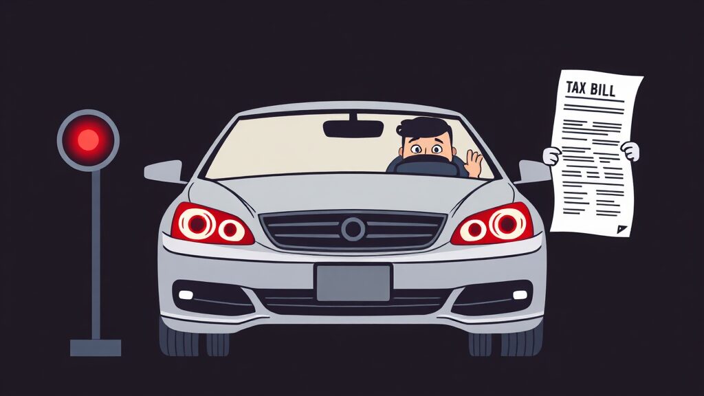 자동차세 미납 시 불이익 (illustration 스타일)