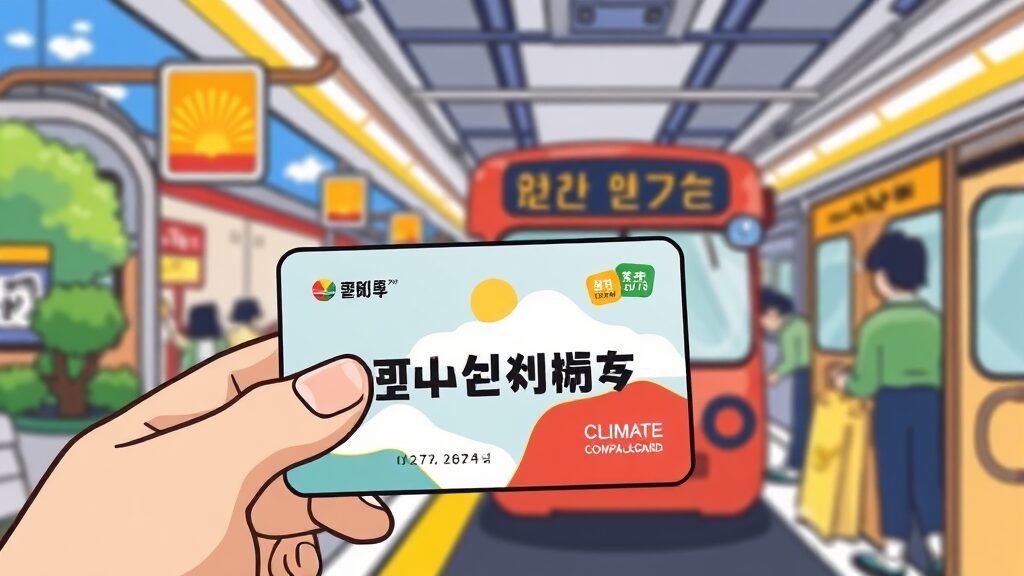 기후동행카드 가격 및 혜택 (cartoon 스타일)