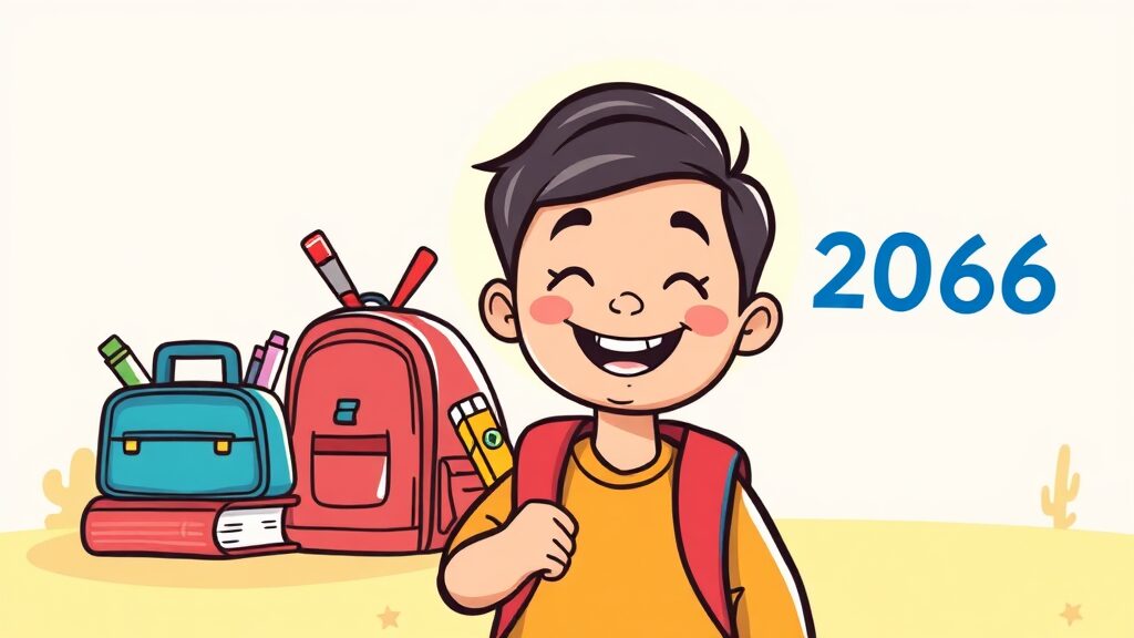 2026 아동수당 총정리: 대상, 금액, 신청 방법, 필요 서류 A to Z 3 2026년, 아동수당 확대 내용 (cartoon 스타일)