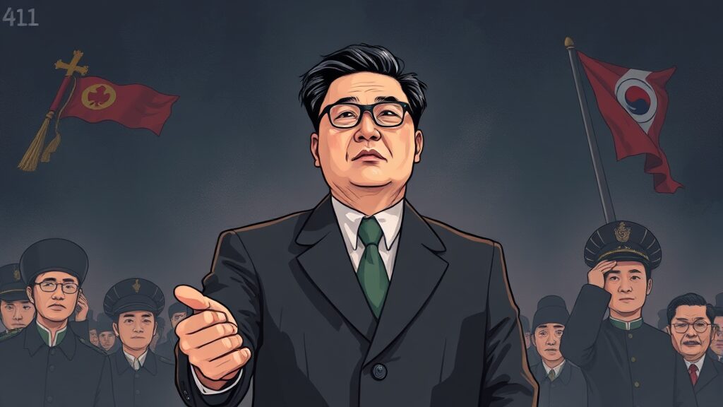 김범석 의장의 책임론과 수사 요구 (illustration 스타일)