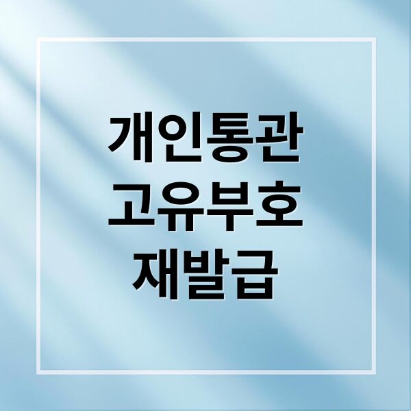 개인통관
고유부호
재발급 (통관 부호 재발급 방법)