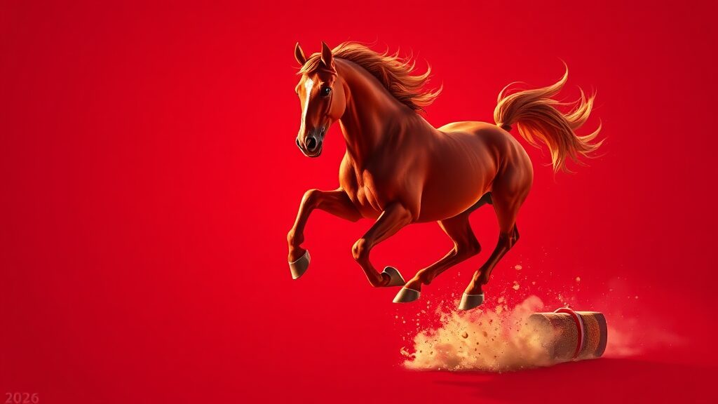 붉은 말, 어떤 기운을 줄까? (realistic 스타일)