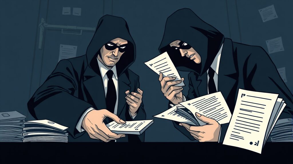 문항 거래 의혹, 어떻게 밝혀졌나? (illustration 스타일)