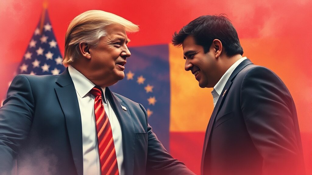 트럼프-마두로 보도 진위는? (watercolor 스타일)