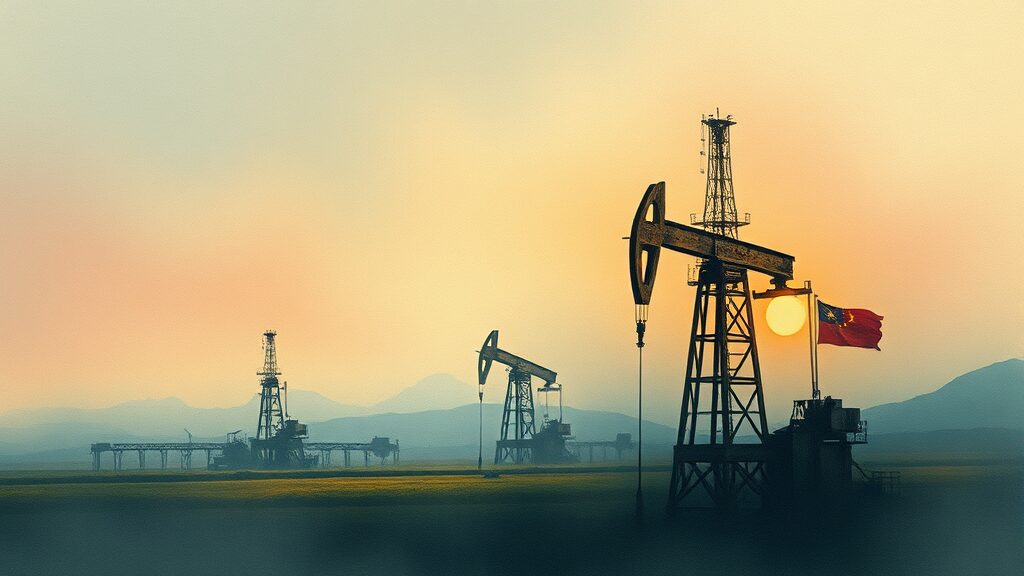 베네수엘라 석유 산업 현황 (watercolor 스타일)