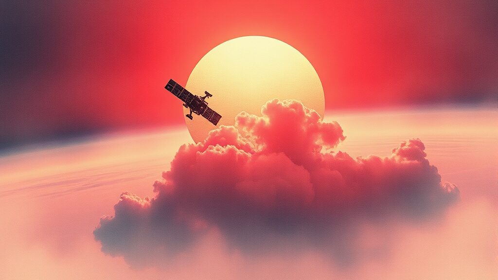 러시아 우주 무기 개발 논란 (watercolor 스타일)