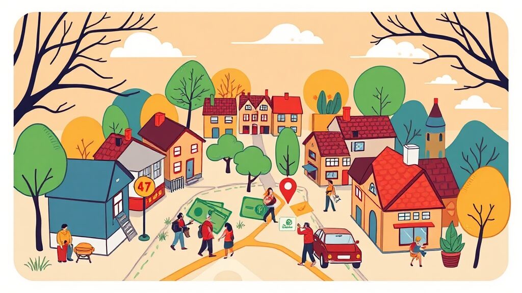 3차 민생지원금: 대상, 신청, 지급일정, 사용법, 사기 예방 A to Z 6 지역별 지원 확인법 (illustration 스타일)