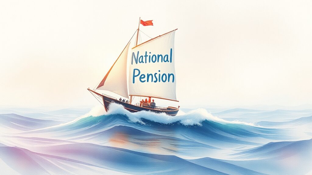 국민연금, 미래는 어떻게 될까? (watercolor 스타일)