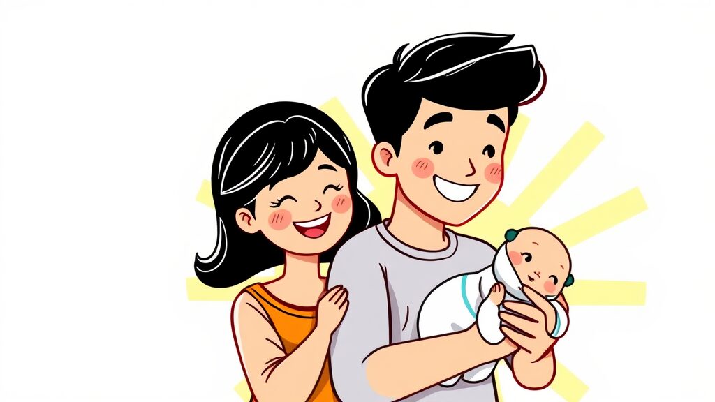 2026년 부모급여 개요 (cartoon 스타일)