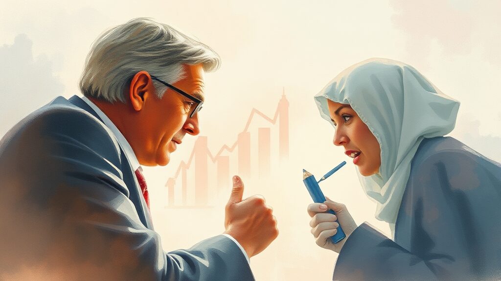 정치권 논쟁 심층 분석 (watercolor 스타일)